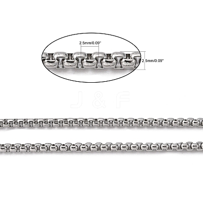 Tarnish Resistant 304 Stainless Steel Box Chains CHS-K001-37B-1