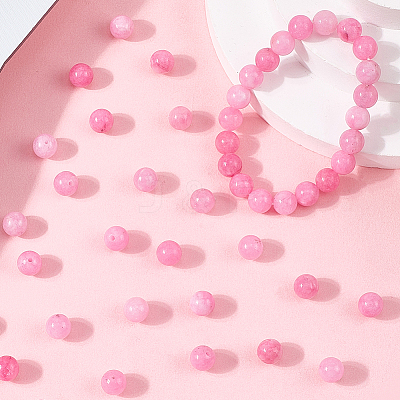 100Pcs Natural Dyed White Jade Beads G-SP0001-35-1