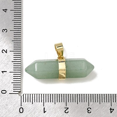 Natural Green Aventurine Double Terminal Pointed Pendants G-NH0001-15G-04-1