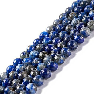Natural Lapis Lazuli Round Beads Strands X-G-I181-09-6mm-1