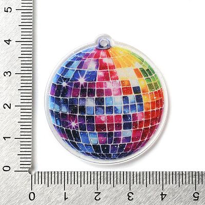 Printed Transparent Acrylic Pendants OACR-S045-03D-1