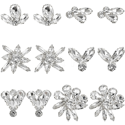 12Pcs 6 Styles Alloy Glass Cabochons DIY-GF0013-78-1