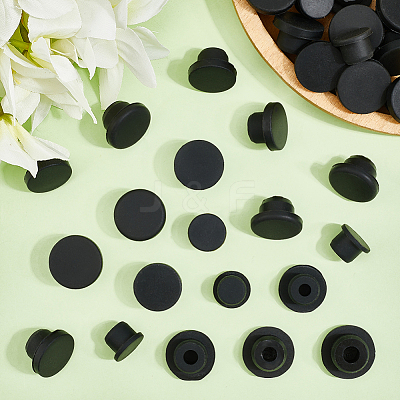 30Pcs 5 Styles Silicone Hole Plugs AJEW-GF0011-63E-1