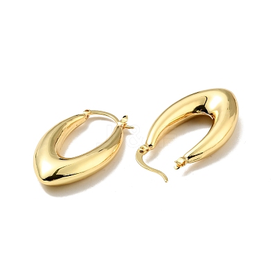 Rack Plating Brass Chunky Hoop Earrings for Women EJEW-G288-35E-G-1