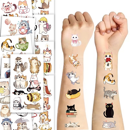 Cute Cat Water Proof Removable Temporary Tattoos Stickers DIY-Q051-01A-1