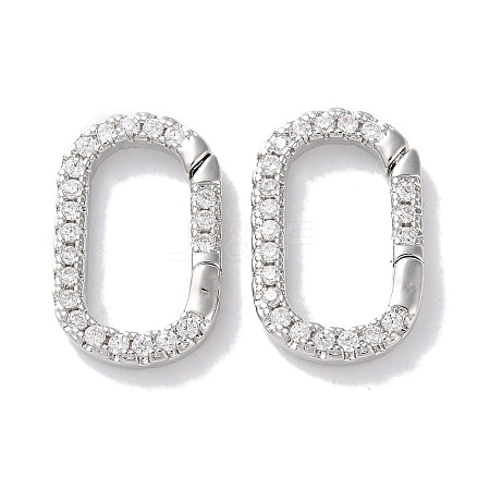 Rack Plated Brass Micro Pave Cubic Zirconia Clasps X-KK-Z039-06C-P-1