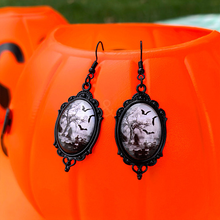 Alloy Glass Dangle Earrings FS-WGFE353-09-1