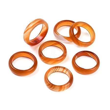 Dyed & Heated Natural Agate Finger Rings for Women RJEW-Z075-02G-1