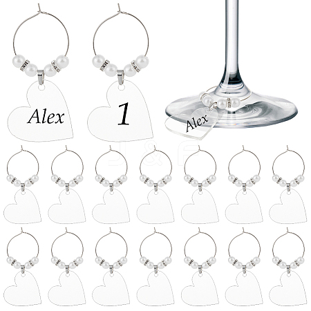 Blank Acrylic Wine Glass Charms AJEW-AB00149-1