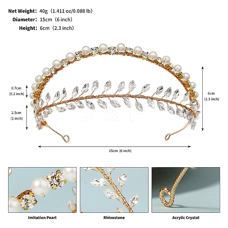 Alloy Rhinestone Hair Bands PW-WGD5F69-02-1