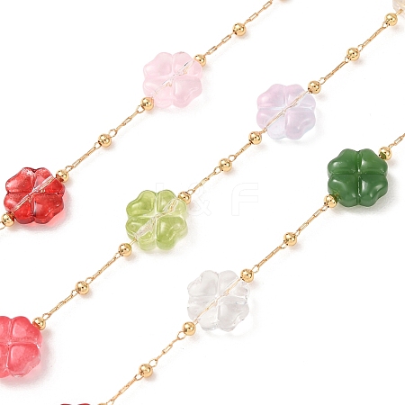 Brass & Handmade Lampwork Beaded Chain LA-CBA3B44-03G-1