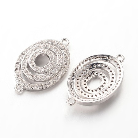 Oval Brass Micro Pave Cubic Zirconia Helix Links ZIRC-I014-52P-FF-1