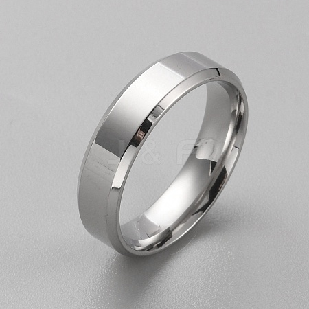 Stainless Steel Simple Plain Band Ring for Men Women RJEW-WH0015-04E-1