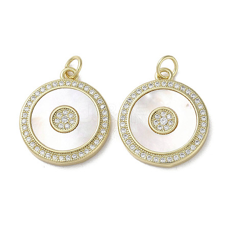Brass Micro Pave Cubic Zirconia Pendants KK-G485-17E-G-1