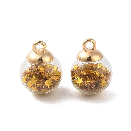 Glass Round Pendants GLAA-P063-01G-02-1
