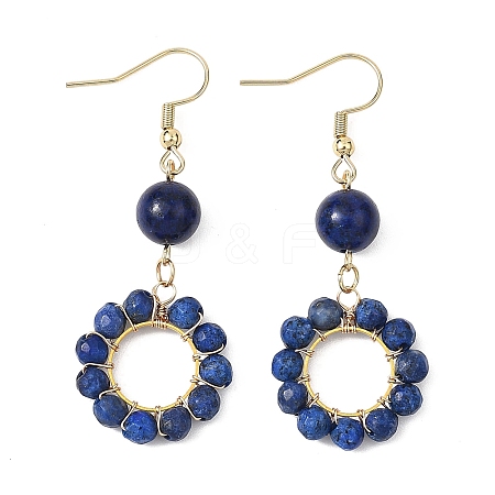 304 Stainless Steel Round Dangle Earrings EJEW-JE06786-01-1