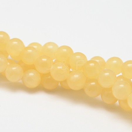 Natural Yellow Jade Bead Strands X-G-K121-01-14mm-1