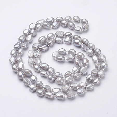 Natural Pearl Beaded Necklaces NJEW-P149-01A-01-1