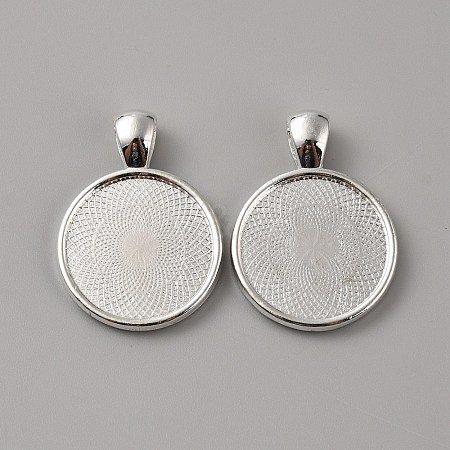 Zinc Alloy Pendant Cabochon Settings LS-FIND-WH0422-15-1