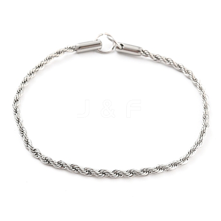304 Stainless Steel Twisted Bracelet Makings STAS-P333-20P-1
