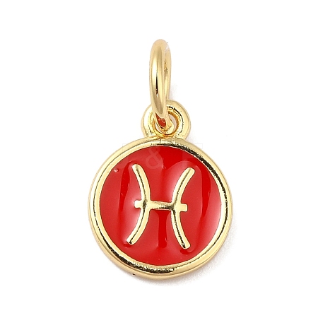 Real 18K Gold Plated Brass Enamel Charms KK-L216-001G-A03-1