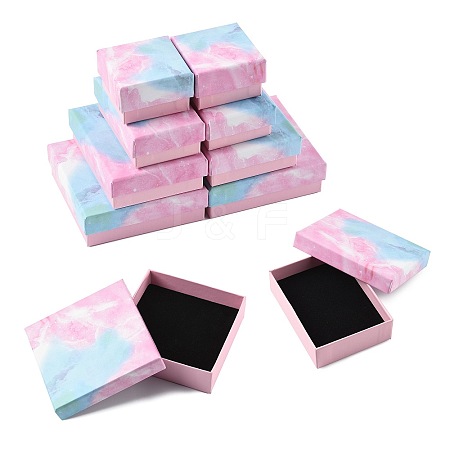 8Pcs 4 Styles Cardboard Paper Ring Boxes CBOX-FS0001-05-1