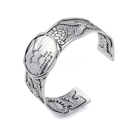 Constellation Alloy Open Cuff Bangles for Women Men BJEW-C064-01AS-02-1