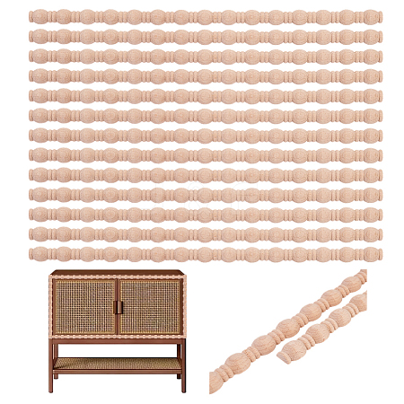 Gourd Wood Carving Waistline Edge Strips for Living Room Background Wall Decorative DIY-WH0622-560B-1