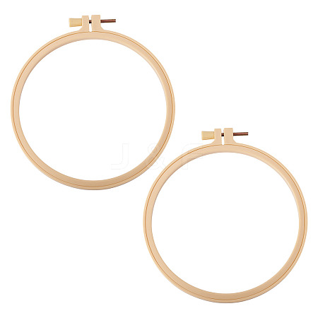 Plastic Imitation Bamboo Cross Stitch Embroidery Hoops TOOL-TADJ0001-03D-1