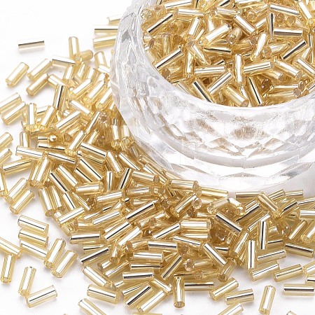 Plated Glass Bugle Beads SEED-S046-01A-22-1