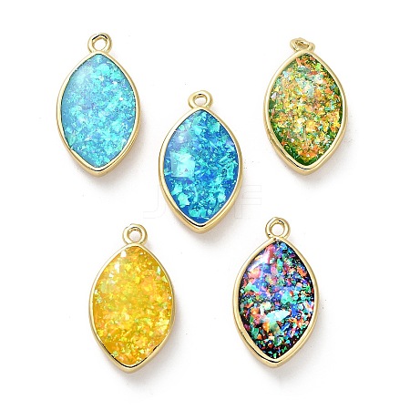 Brass Pendants with Synthetic Opal KK-A239-03G-1