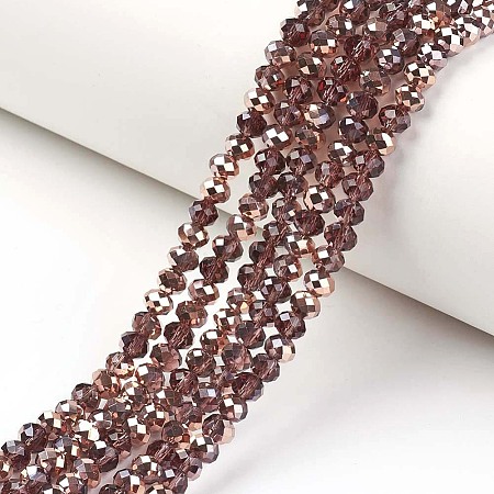 Electroplate Transparent Glass Beads Strands EGLA-A034-T2mm-N09-1