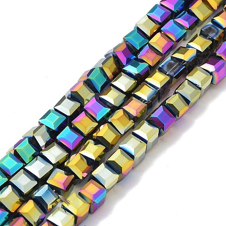 Electroplate Glass Beads Strands EGLA-D018-6x6mm-74-1