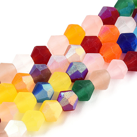 Imitate Austrian Crystal Bicone Frosted Glass Beads Strands LS-GLAA-F029-TM3mm-A29-1