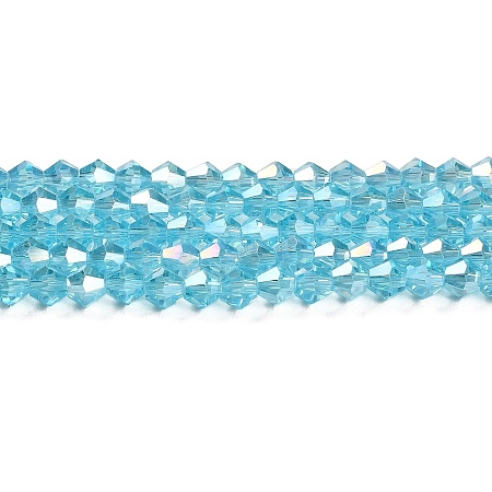Transparent Electroplate Glass Beads Strands EGLA-A039-T3mm-B20-1