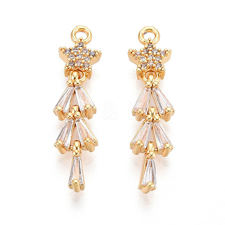 Brass Micro Pave Cubic Zirconia Pendants KK-N263-57G-1