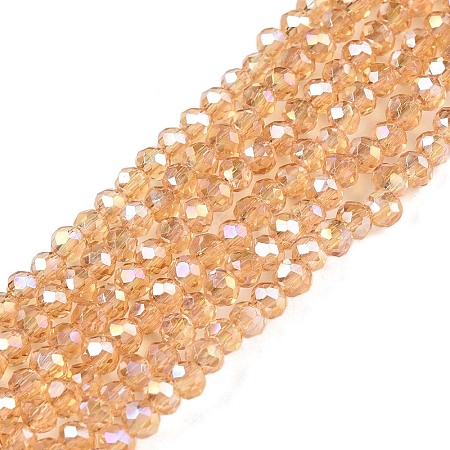 Electroplate Glass Beads Strands EGLA-A044-T1mm-B23-1