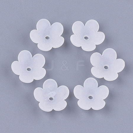 5-Petal Transparent Acrylic Bead Caps FACR-T001-12-1