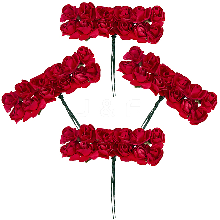 144Pcs Paper Artificial Rose Flower DIY-SP0005-95B-1