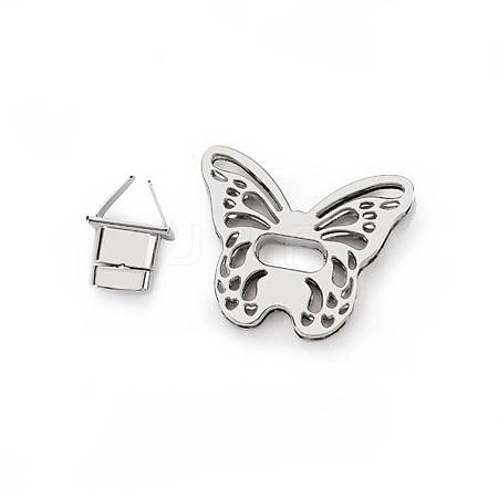 Zinc Alloy Butterfly Bag Twist Lock Accessories FIND-WH0441-46B-1