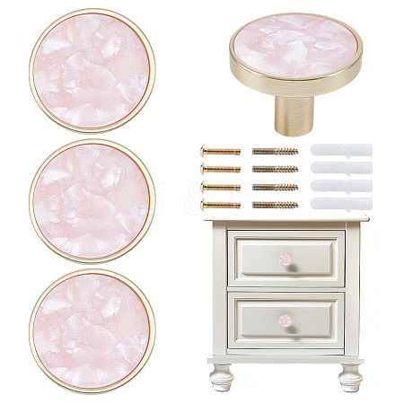 4 Bags Round Zinc Alloy Acrylic Drawer Pull Handles FIND-DR0001-85B-1