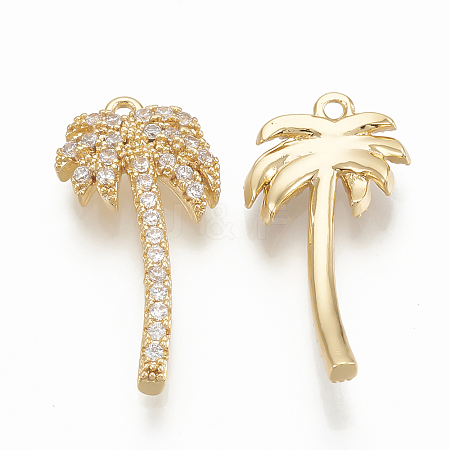 Brass Micro Pave Cubic Zirconia Pendants LS-ZIRC-Q014-032G-1