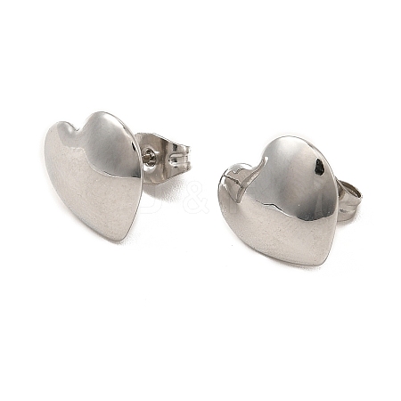 Non-Tarnish 304 Stainless Steel Heart Stud Earrings for Women EJEW-I281-07P-1