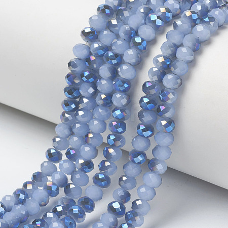 Electroplate Glass Beads Strands X-EGLA-A034-J4mm-I06-1