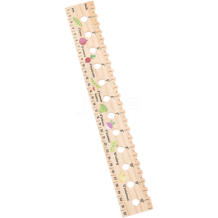 Pine Wood Plant Seed Spacing and Interval Rulers AJEW-WH0083-101B-1