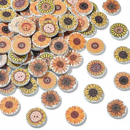 1 Set 100Pcs Wood Buttons BUTT-CJC0002-05B-1-1