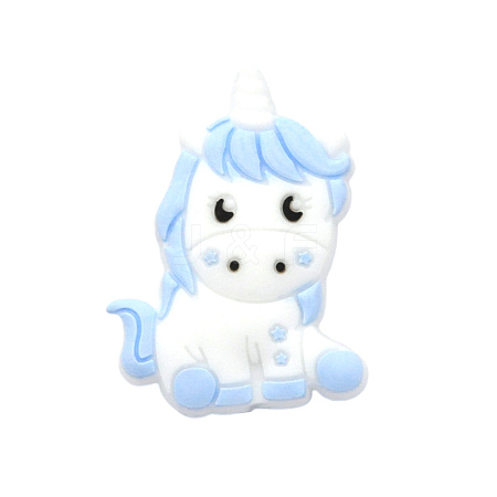 Unicorn Food Grade Eco-Friendly Silicone Beads SIL-WH0010-23C-1