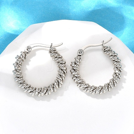 201 Stainless Steel Hoop Earrings EJEW-Q026-14P-A-1