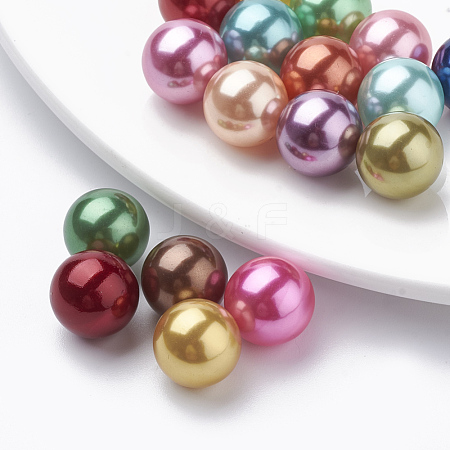 Eco-Friendly Plastic Imitation Pearl Beads MACR-S277-6mm-C-1