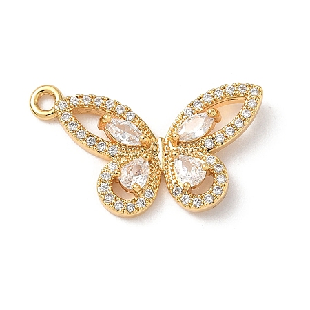Brass Micro Pave Clear Cubic Zirconia Pendants KK-D504-22B-G-1